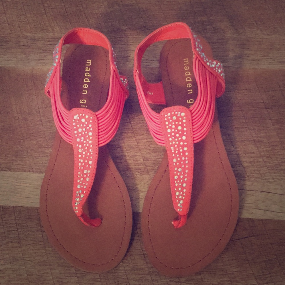 New never worn Madden Girl coral sandals.